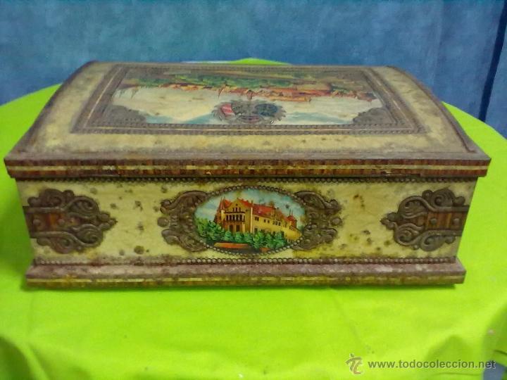 Antig&uuml;edades: CAJA LATA TROQUELADA Y SERIGRAFIADA - Foto 4