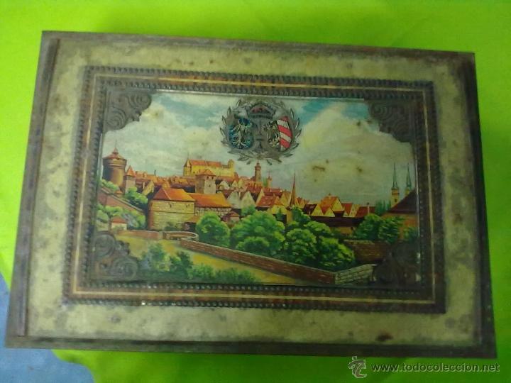 Antig&uuml;edades: CAJA LATA TROQUELADA Y SERIGRAFIADA - Foto 6