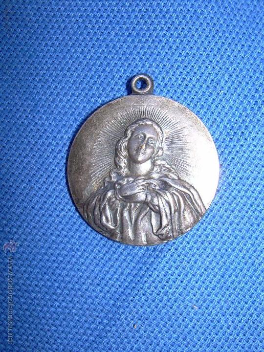 Antig&uuml;edades: MEDALLA ESCAPULARIO CON PIO X Y LA INMACULADA CONCEPCION - 3 CM - Foto 2