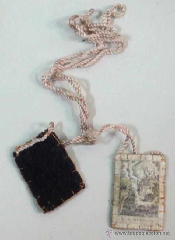 Antig&uuml;edades: PEQUE&Ntilde;O ESCAPULARIO CON IMAGEN DE VIRGEN - Foto 1