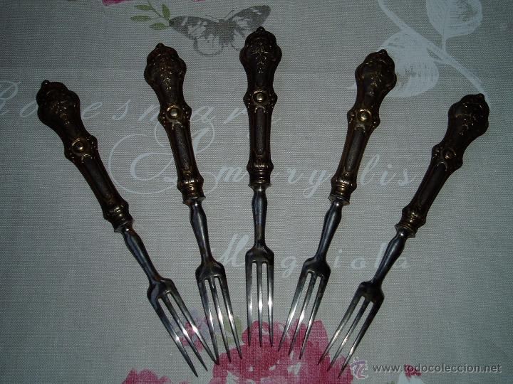 Antig&uuml;edades: Tenedores Mango de plata peque&ntilde;os - Foto 2