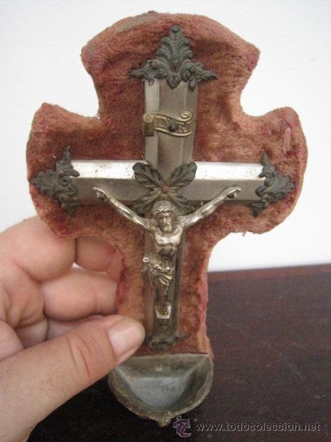 Antig&uuml;edades: ANTIGUO CRUCIFIJO CON PILA BENDITERA. - Foto 4