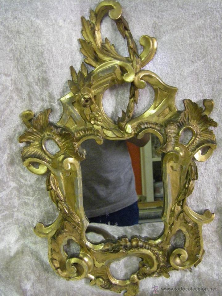 Antigüedades: Pareja de cornucopias en pan de oro de finales del siglo XVIII estilo Carlos IV - Foto 2 - 50247812