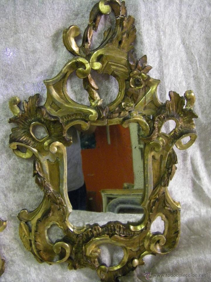 Antigüedades: Pareja de cornucopias en pan de oro de finales del siglo XVIII estilo Carlos IV - Foto 3 - 50247812