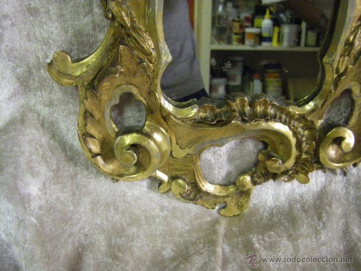 Antigüedades: Pareja de cornucopias en pan de oro de finales del siglo XVIII estilo Carlos IV - Foto 7 - 50247812