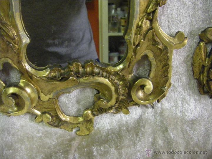 Antigüedades: Pareja de cornucopias en pan de oro de finales del siglo XVIII estilo Carlos IV - Foto 8 - 50247812