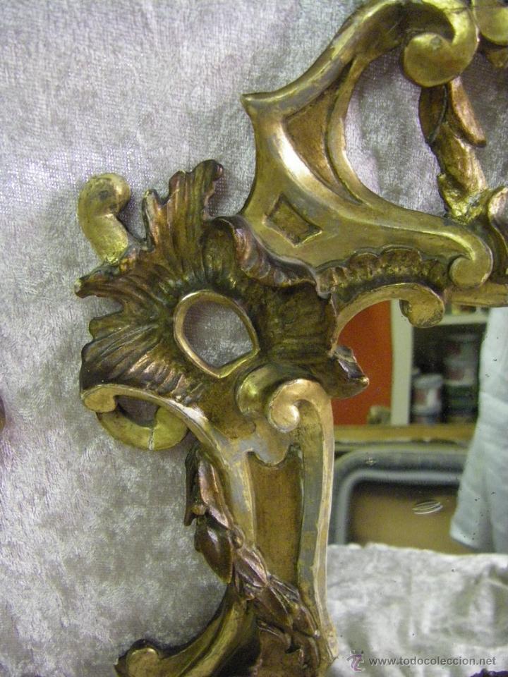 Antigüedades: Pareja de cornucopias en pan de oro de finales del siglo XVIII estilo Carlos IV - Foto 9 - 50247812