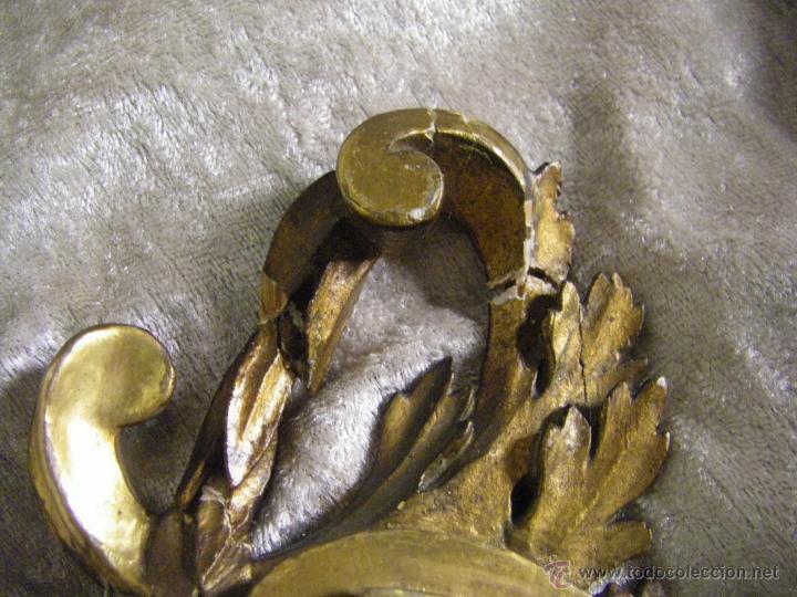 Antigüedades: Pareja de cornucopias en pan de oro de finales del siglo XVIII estilo Carlos IV - Foto 13 - 50247812