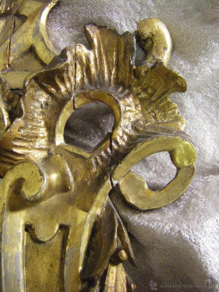 Antigüedades: Pareja de cornucopias en pan de oro de finales del siglo XVIII estilo Carlos IV - Foto 18 - 50247812