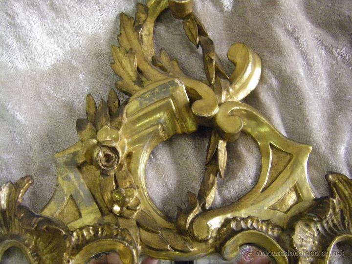 Antigüedades: Pareja de cornucopias en pan de oro de finales del siglo XVIII estilo Carlos IV - Foto 24 - 50247812