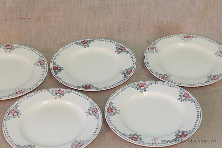 Antig&uuml;edades: 5 PLATOS PEQUE&Ntilde;OS  DE LOZA - Foto 3