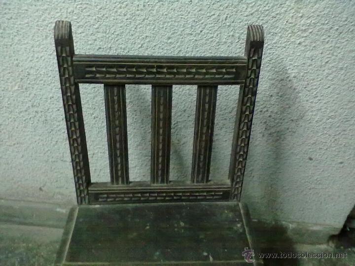 Antig&uuml;edades: SILLA CASTA&Ntilde;O TALLADA PARA RESTAURAR - Foto 2