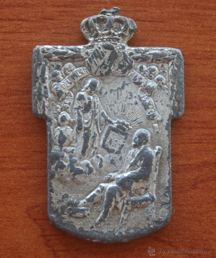 MUY ANTIGUA Y ESPECIAL MEDALLA CONGREGACION DE CABALLEROS DEL PILAR Y DE SAN IGNACIO (Antigüedades - Religiosas - Medallas Antiguas)