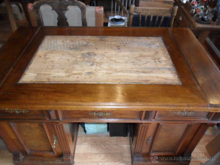 Antig&uuml;edades: MESA DE DESPACHO EN MADERA DE NOGAL ANTIGUA - Foto 6