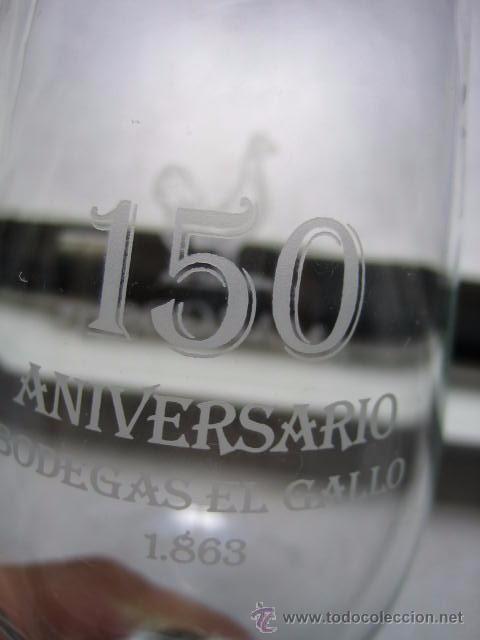 Antig&uuml;edades: Copa de vino 150 aniversario de las bodegas el gallo(Cordoba)