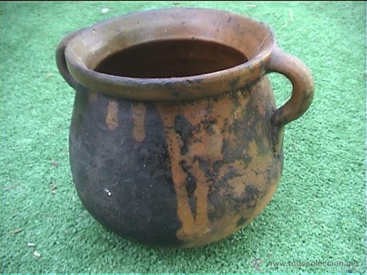 Antig&uuml;edades: OLLA DE BARRO PUCHERO DE FUEGO CERAMICA POPULAR 13,5CM