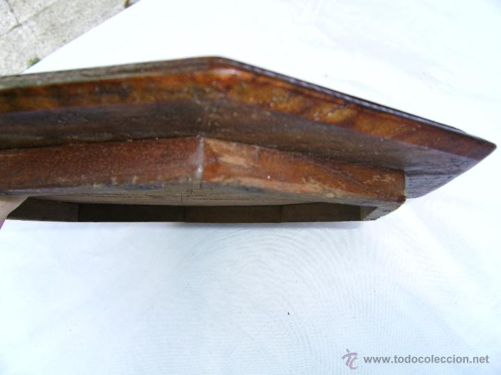 Antig&uuml;edades: TABLERO MESA OCTOGONAL LABRADO - Foto 4