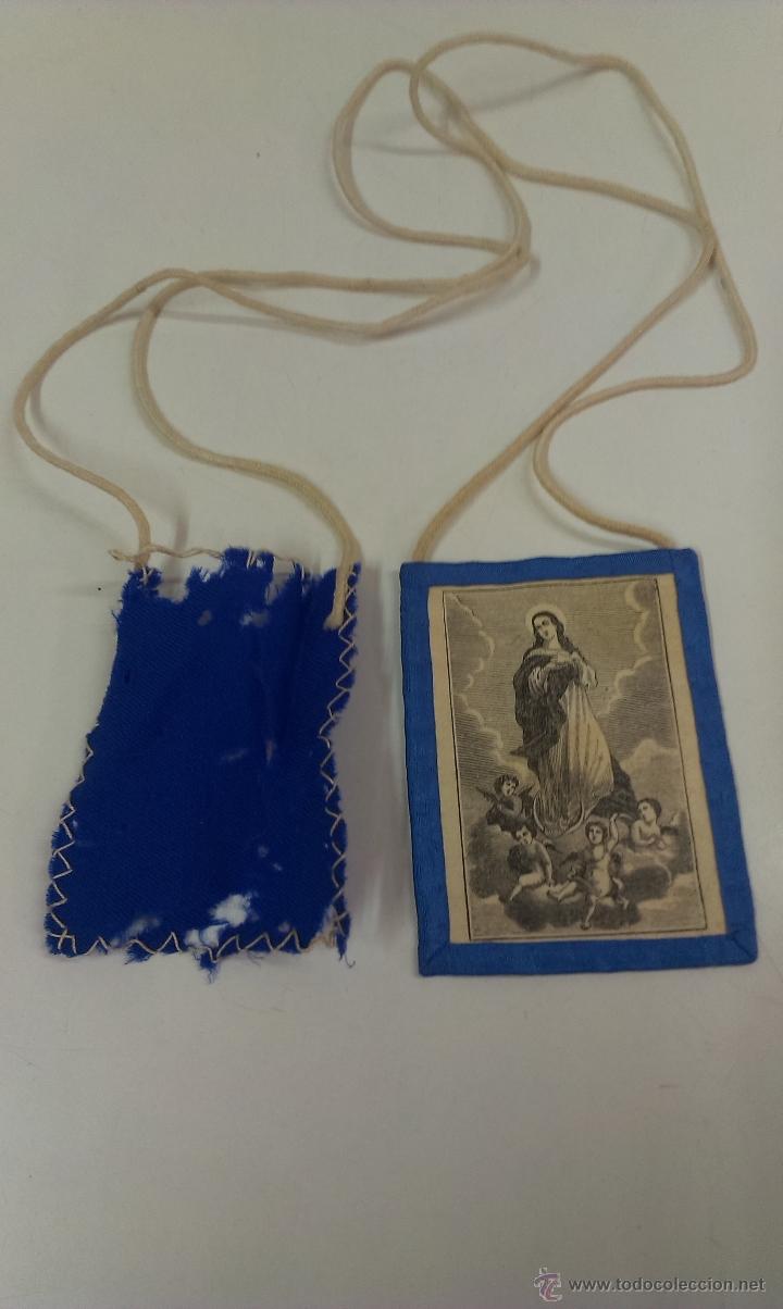 Antig&uuml;edades: ESCAPULARIO ANTIGUO . IMAGEN DE LA VIRGEN - Foto 1