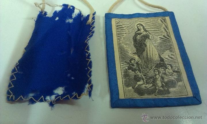 Antig&uuml;edades: ESCAPULARIO ANTIGUO . IMAGEN DE LA VIRGEN - Foto 2