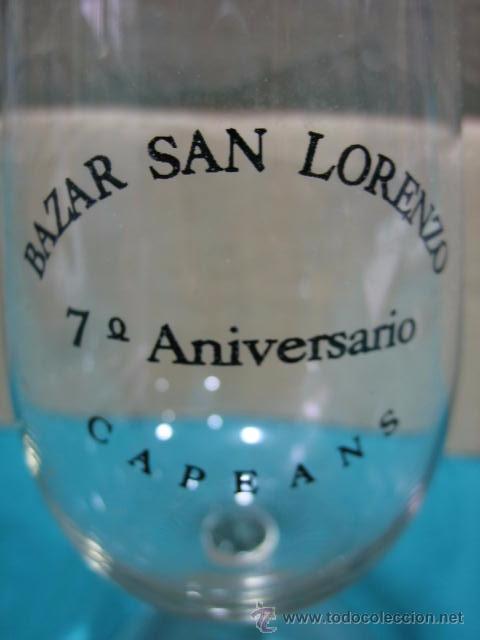 Antig&uuml;edades: Catavinos de cristal bazar san Lorenzo 7 aniversario Cordoba
