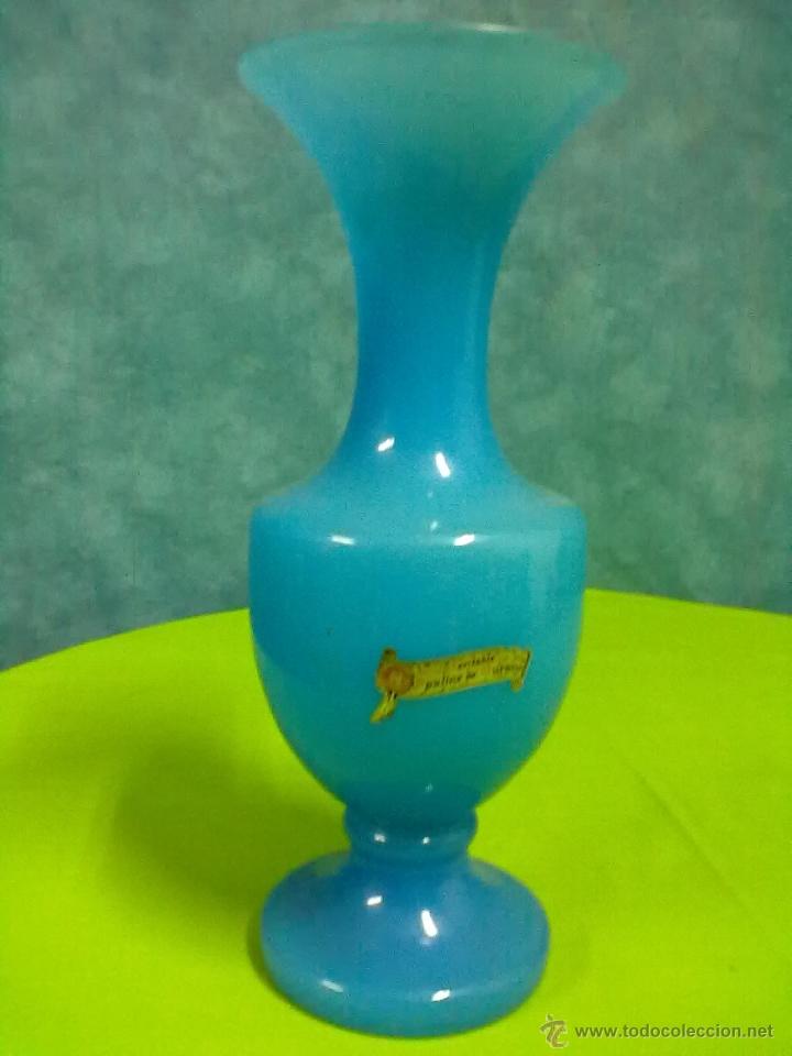 Antig&uuml;edades: JARRON OPALINA AZUL DE MURANO - Foto 1
