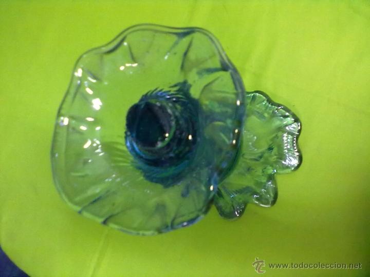 Antig&uuml;edades: IRREGULAR JARRON FLORERO CRISTAL AZUL - Foto 6