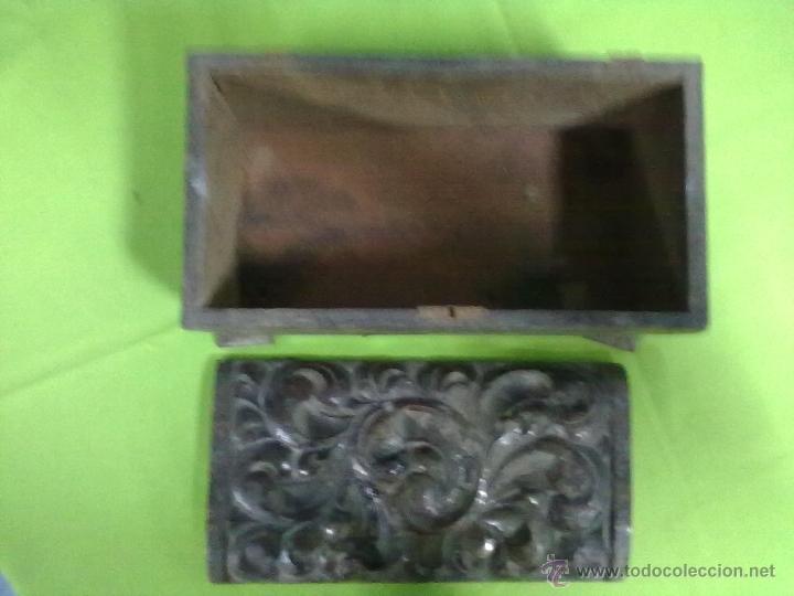 Antig&uuml;edades: CAJA MADERA TALLADA PARA RESTAURAR. - Foto 2