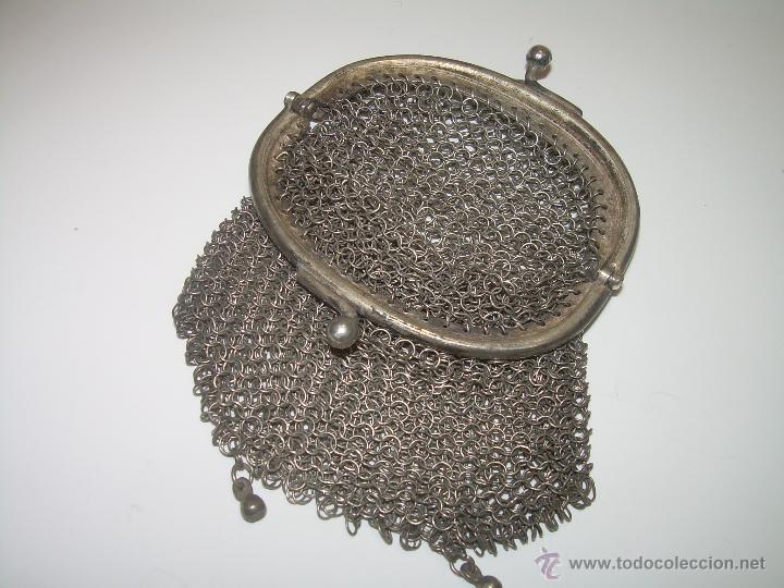 Antig&uuml;edades: ANTIGUO BOLSITO DE PLATA DE MALLA CON DOBLE COMPARTIMENTO INTERIOR. - Foto 4