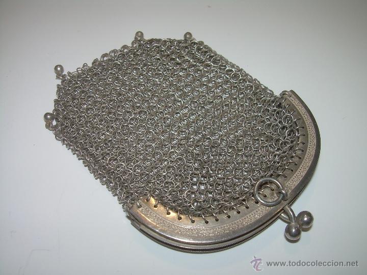 Antig&uuml;edades: ANTIGUO BOLSITO DE PLATA DE MALLA CON DOBLE COMPARTIMENTO INTERIOR. - Foto 1