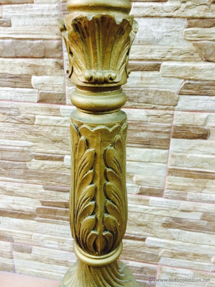 Antig&uuml;edades: L&Aacute;MPARA DE PIE DE MADERA MACIZA - Foto 5