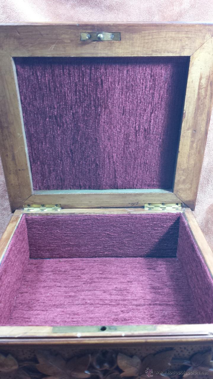 Antig&uuml;edades: JOYERO TALLA EN MADERA - Foto 9