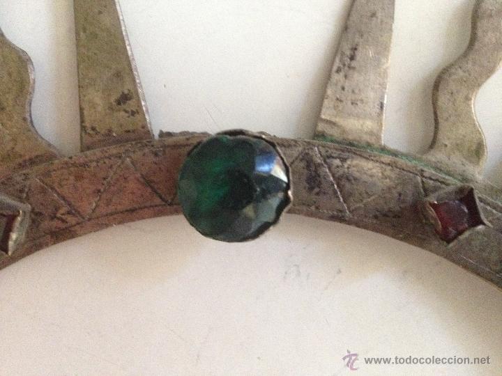 Antig&uuml;edades: GRAN CORONA MEDIEVAL DE PLATA Y PIEDRAS - Foto 3