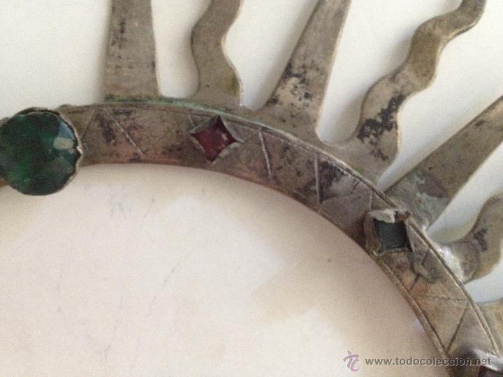 Antig&uuml;edades: GRAN CORONA MEDIEVAL DE PLATA Y PIEDRAS - Foto 4
