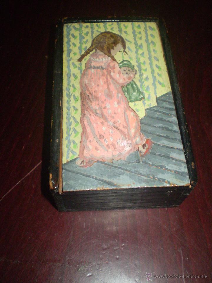 Antig&uuml;edades: CAJA CON NI&Ntilde;A PINTADA - Foto 2