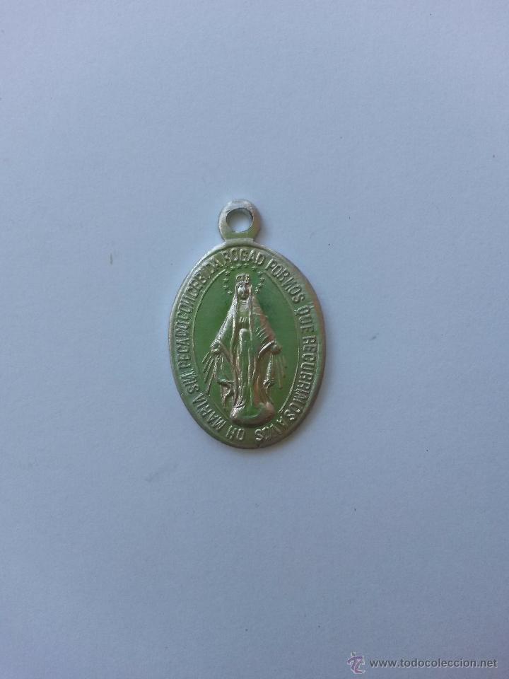 Antig&uuml;edades: Medalla de maria sin pecado concebida de 2,5 x 1,5 cms - Foto 1