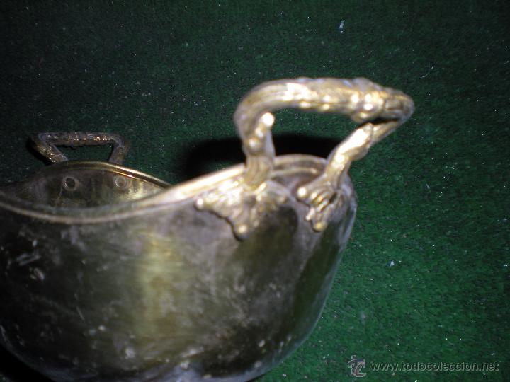 Antig&uuml;edades: Fuente de metal 24x13cm - Foto 5
