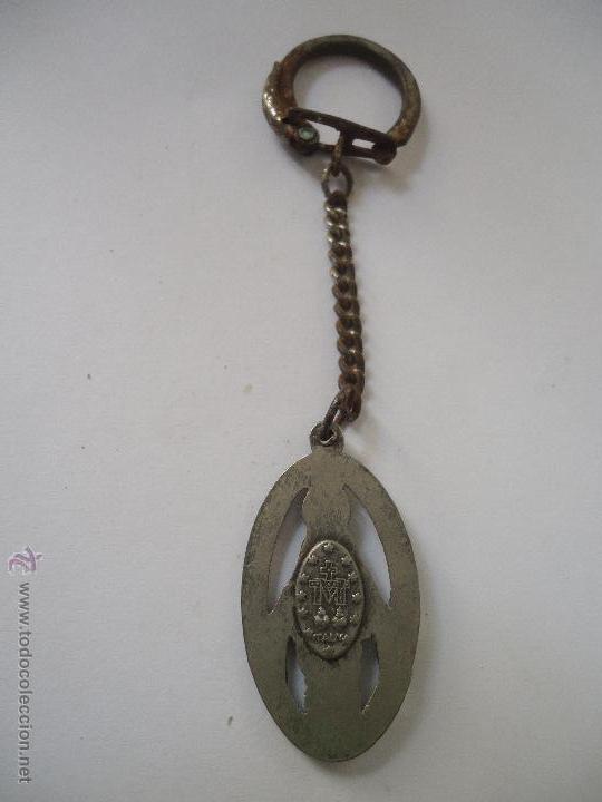 Antig&uuml;edades: llavero religioso virgen - Foto 1