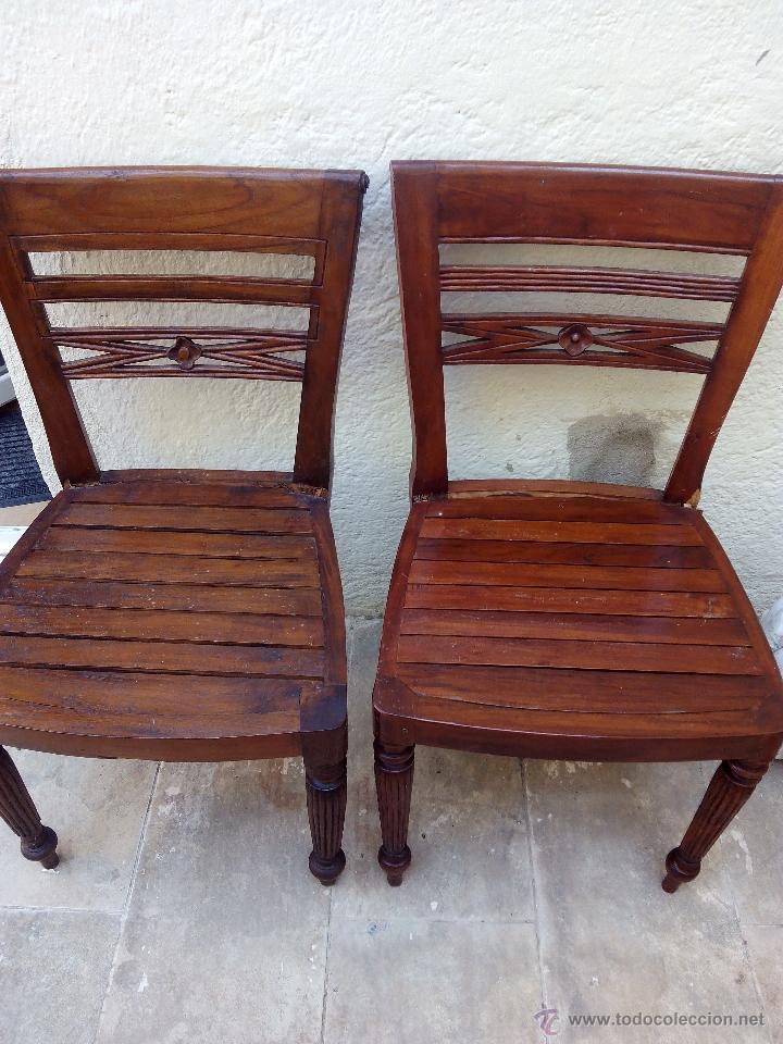 Antig&uuml;edades: 2 sillas de madera maciza. - Foto 2