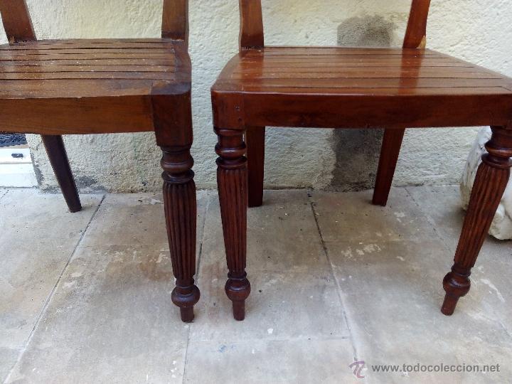 Antig&uuml;edades: 2 sillas de madera maciza. - Foto 4