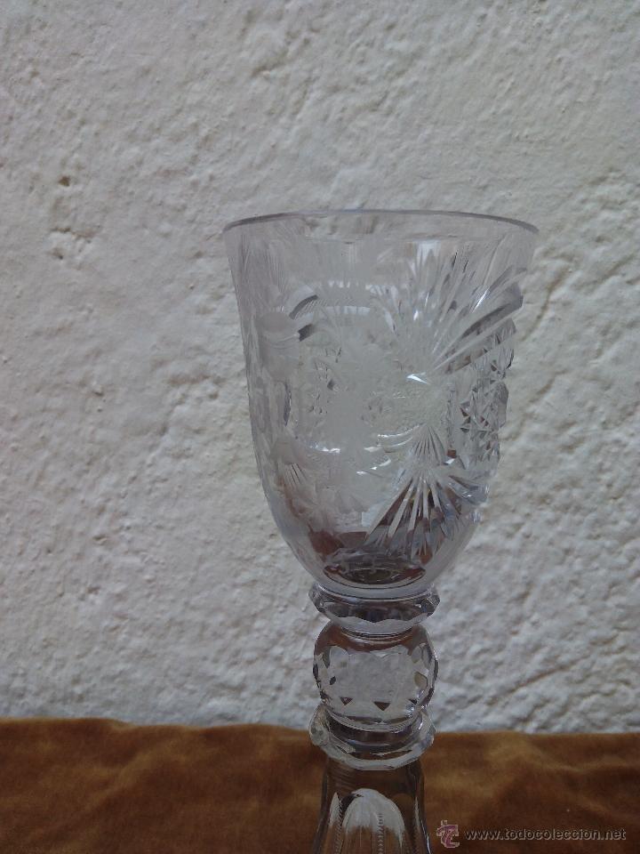 Antig&uuml;edades: Copa de cristal tallado - Foto 5