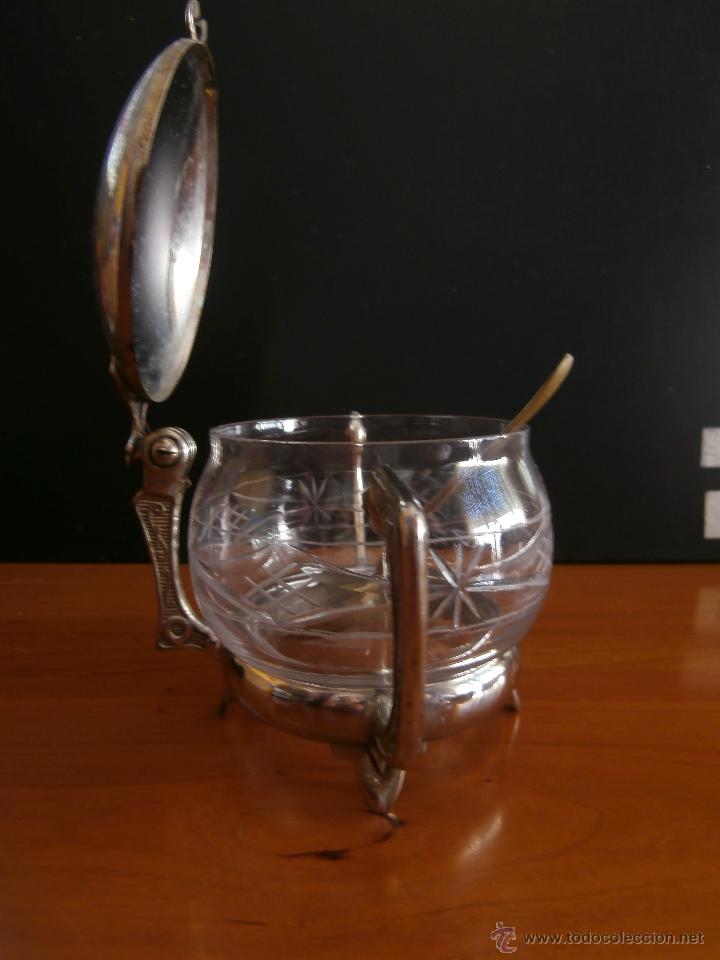 Antig&uuml;edades: ANTIGUO AZUCARERO DE CRISTAL Y ALPACAR - Foto 4