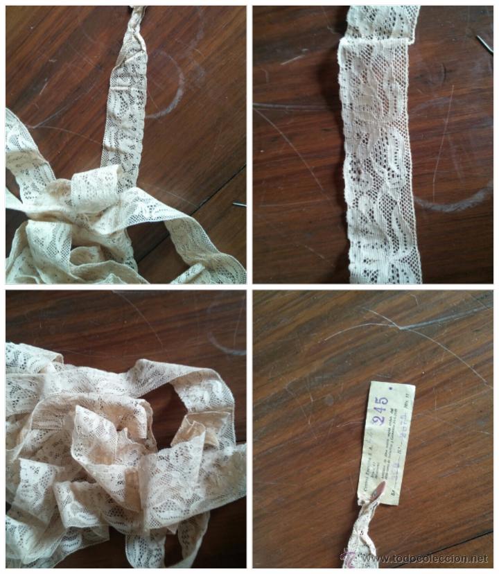 Antiques: 3.60  m de antigua puntilla. 3.5 cm ancho.Sin uso. Etiqueta CENTRAL ENCAJERA. BARCELONA.