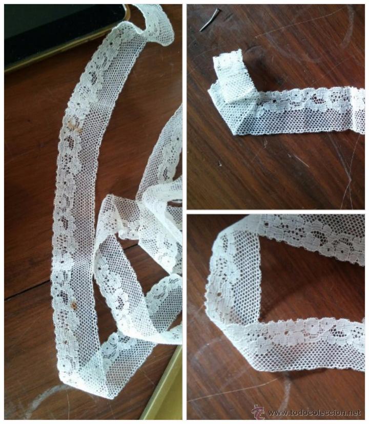 Antiques: 3. m de antigua puntilla. 3 cm ancho.Sin uso. .