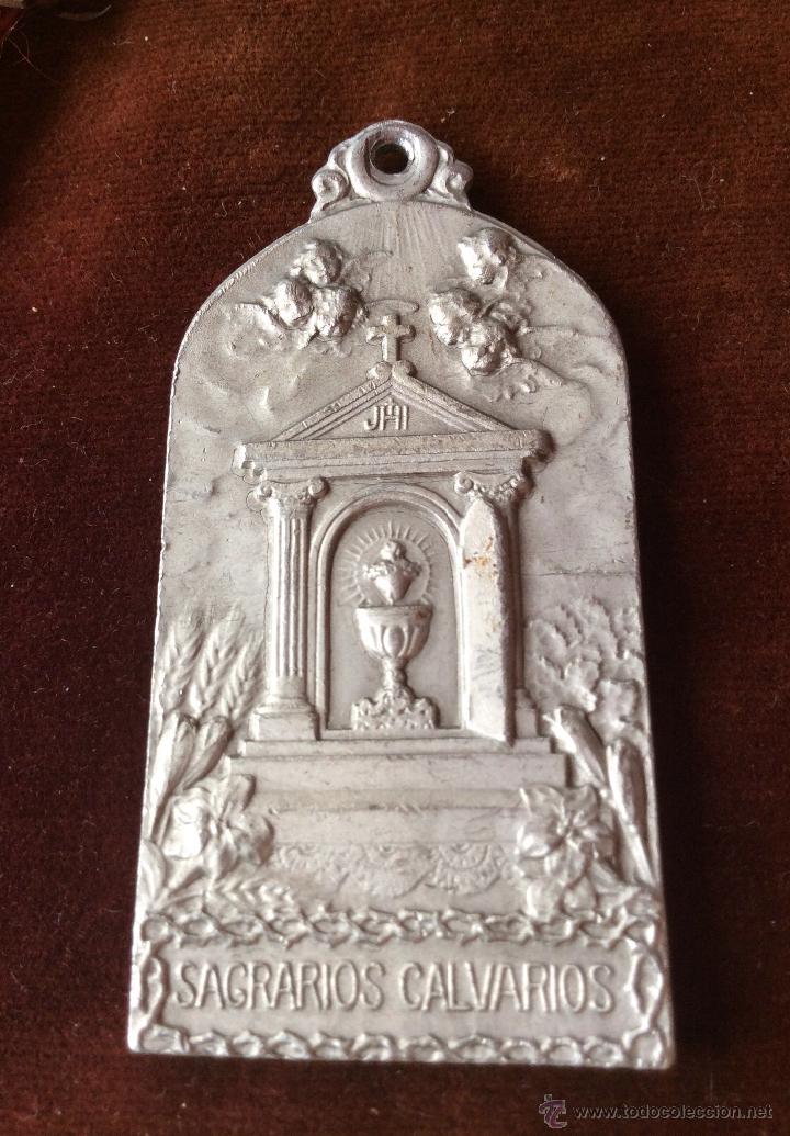 Antig&uuml;edades: MEDALLA RELIGIOSA EN ZINC - Foto 2