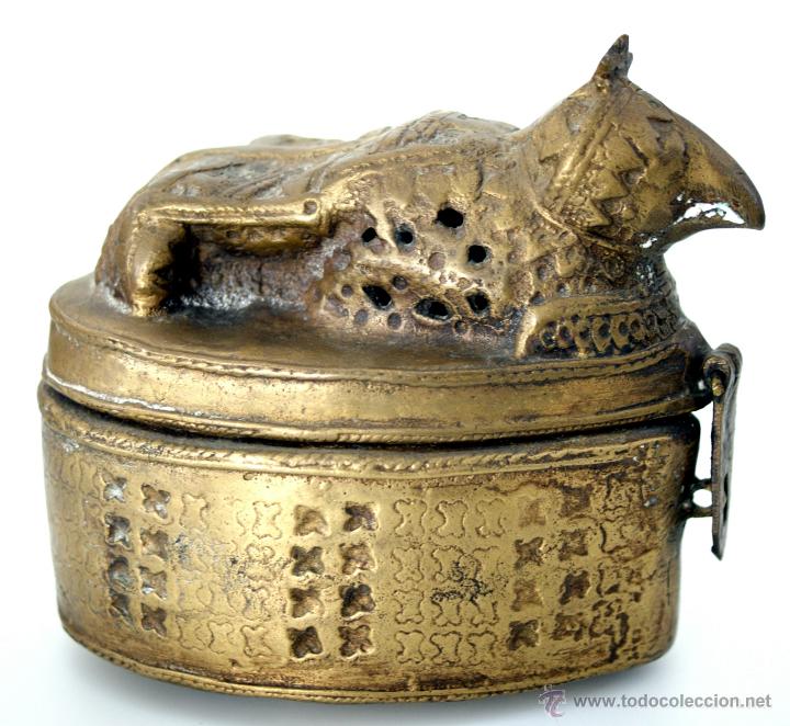 Antig&uuml;edades: ANTIGUA CAJA ORIENTAL DE BRONCE - Foto 4