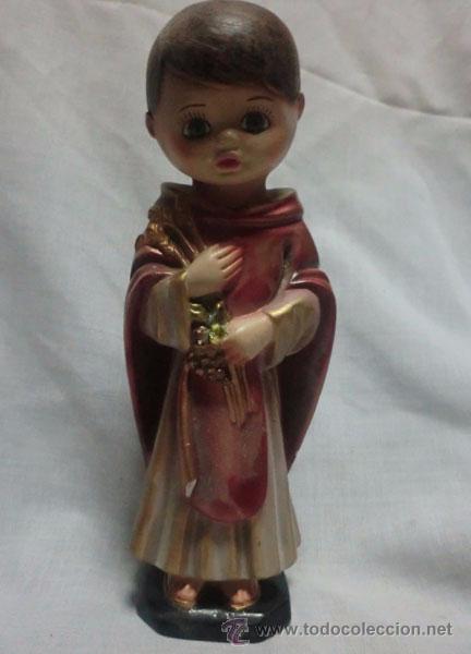 Antiques: PRECIOSO NI&Ntilde;O JESUS DE ESTUCO PINTADO