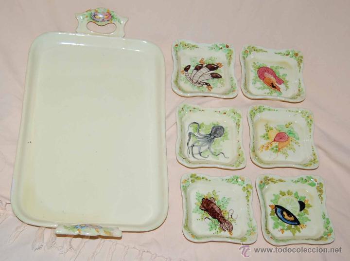Antig&uuml;edades: Bandeja para aperitivos  de ceramica - Foto 2