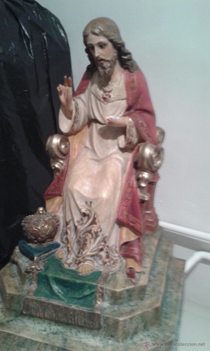 Antig&uuml;edades: cristo rey pasta madera antiguo tipo olot - Foto 1