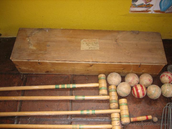 juego de croquet. croquet set in wooden box. Comprar Antigüedades