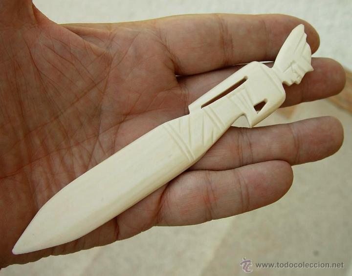 Antig&uuml;edades: Abrecartas tallado Egipcio de Marfil.... sanna